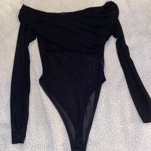 Sheer black bodysuit